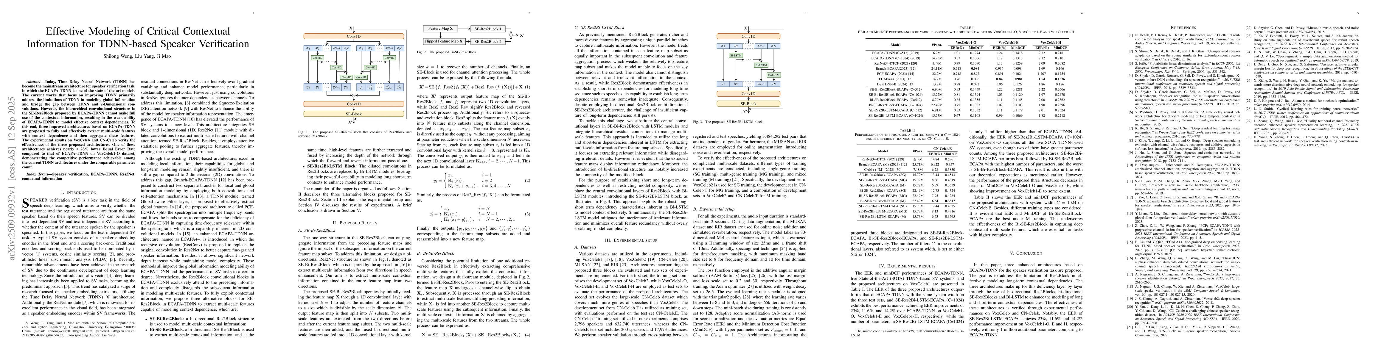 Thumbnail for Effective Modeling of Critical Contextual Information for TDNN-based
  Speaker Verification
