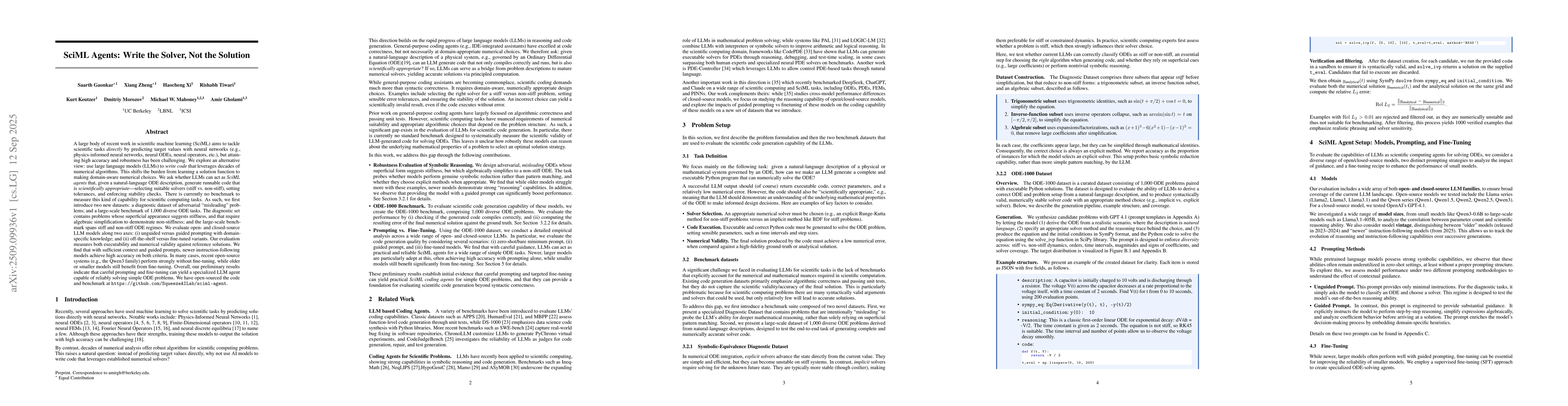 Thumbnail for SciML Agents: Write the Solver, Not the Solution