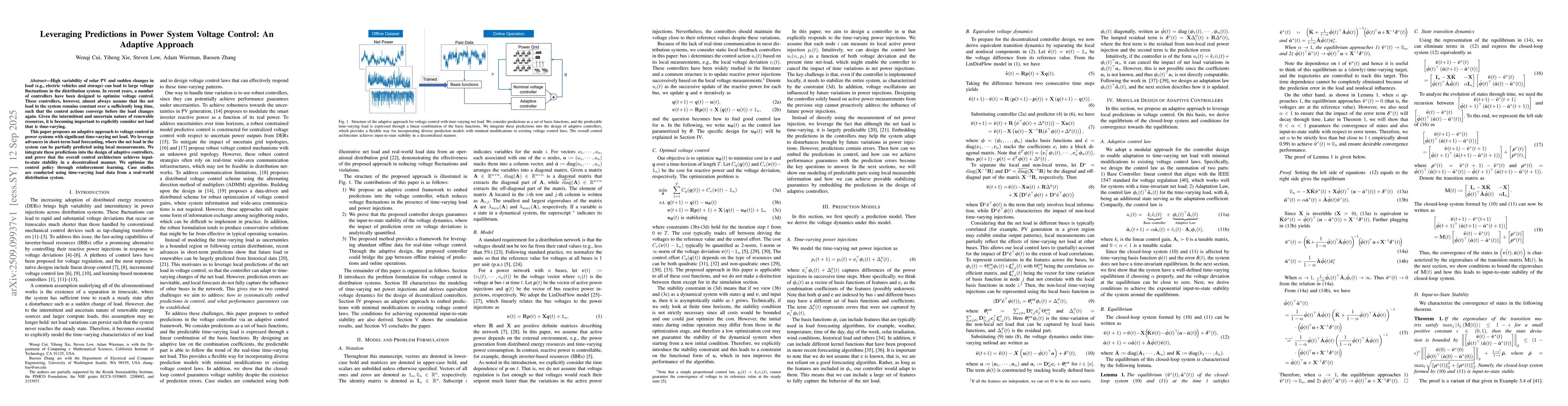 Thumbnail for Leveraging Predictions in Power System Voltage Control: An Adaptive
  Approach