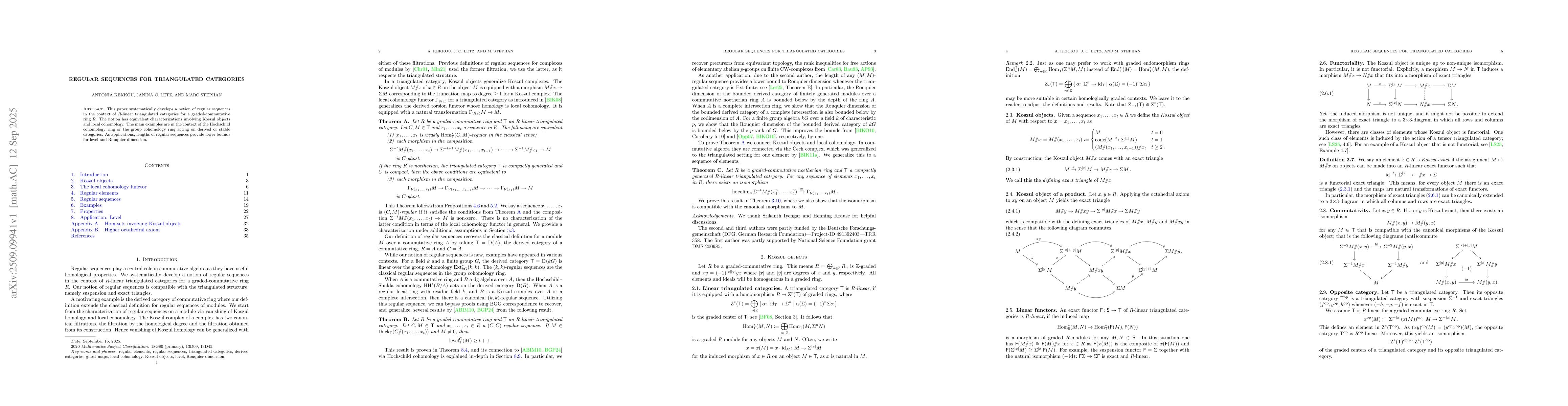 Thumbnail for Regular sequences for triangulated categories