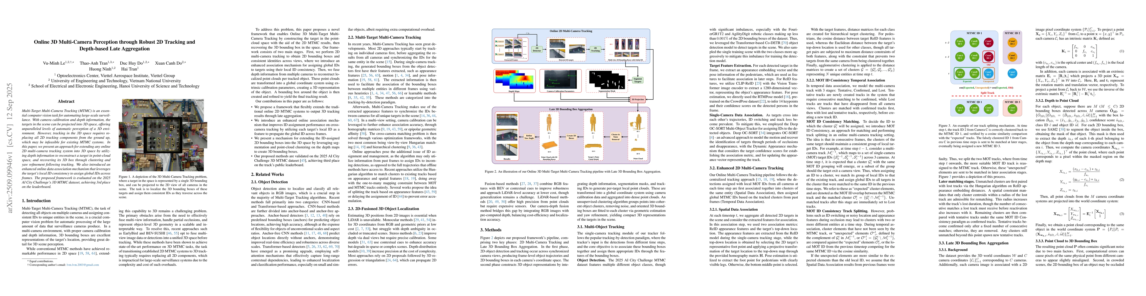 Thumbnail for Online 3D Multi-Camera Perception through Robust 2D Tracking and
  Depth-based Late Aggregation