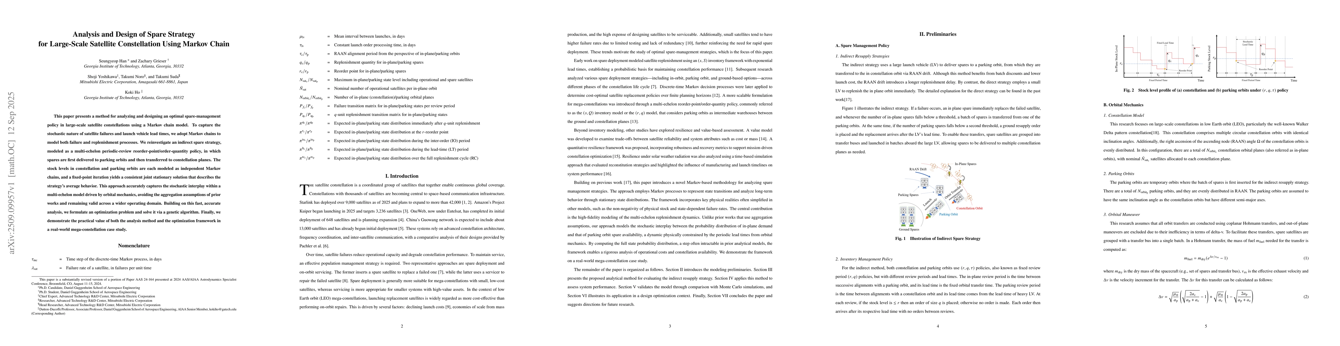 Thumbnail for Analysis and Design of Spare Strategy for Large-Scale Satellite
  Constellation Using Markov Chain