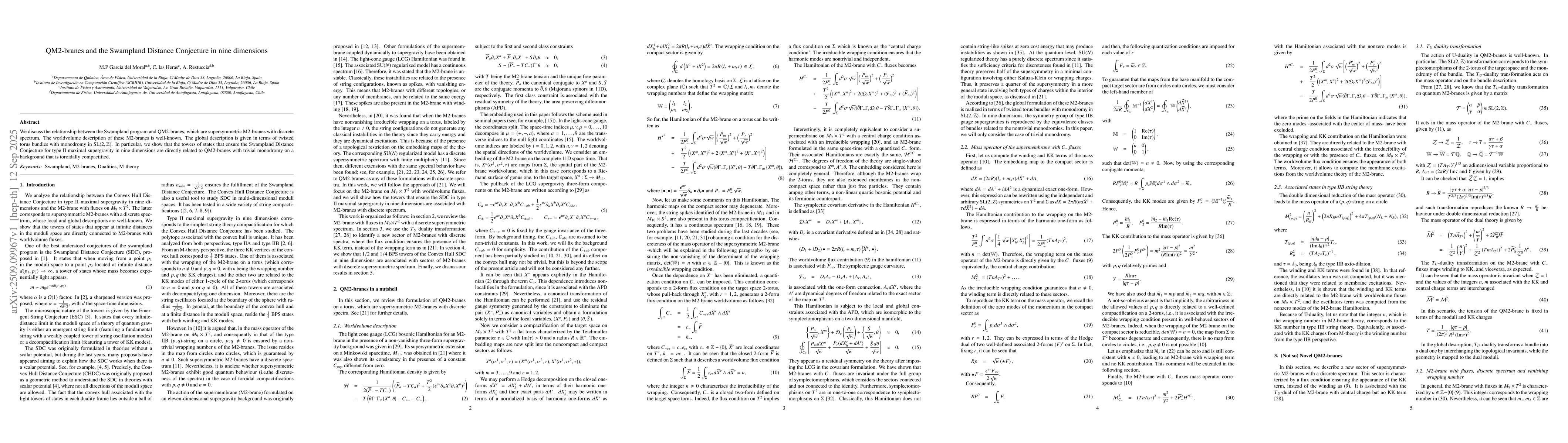 Thumbnail for QM2-branes and the Swampland Distance Conjecture in nine dimensions