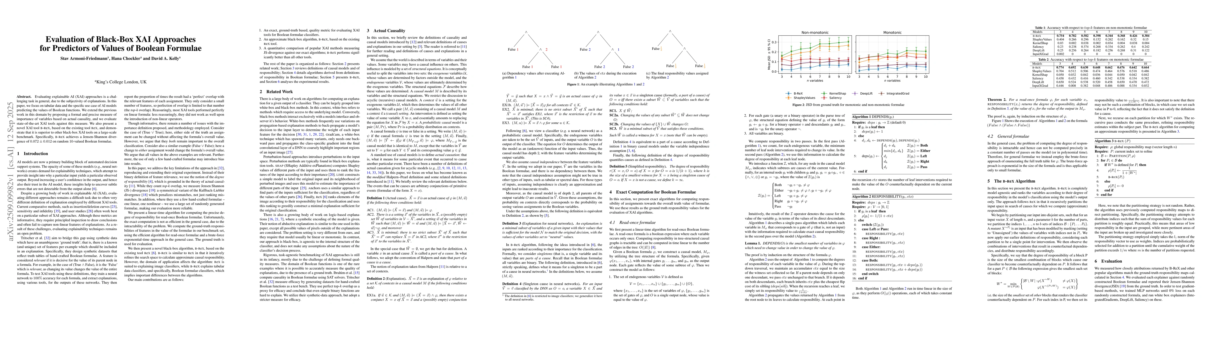 Thumbnail for Evaluation of Black-Box XAI Approaches for Predictors of Values of
  Boolean Formulae