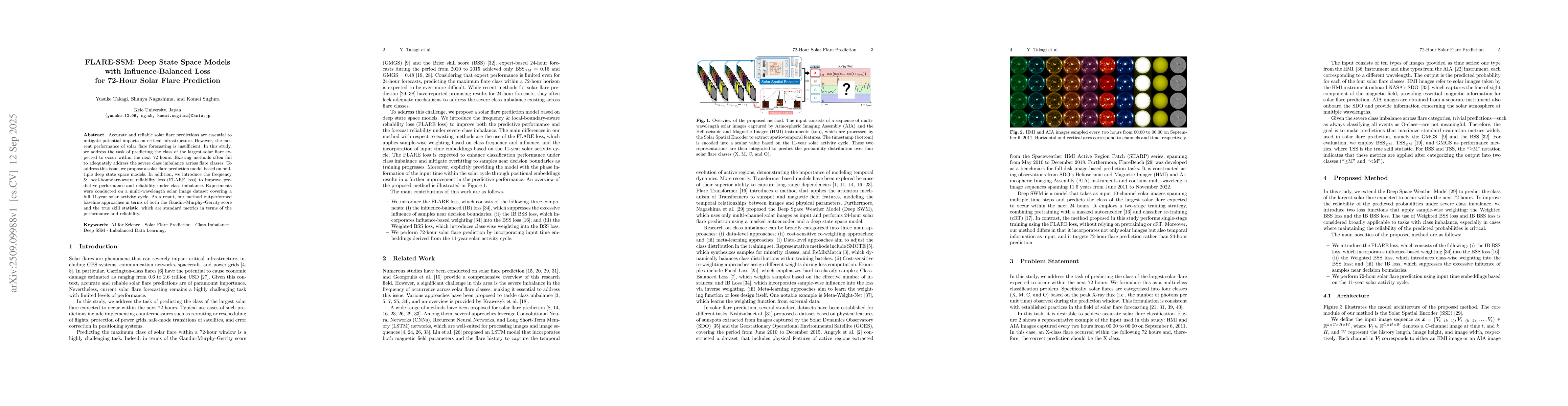 Thumbnail for FLARE-SSM: Deep State Space Models with Influence-Balanced Loss for
  72-Hour Solar Flare Prediction