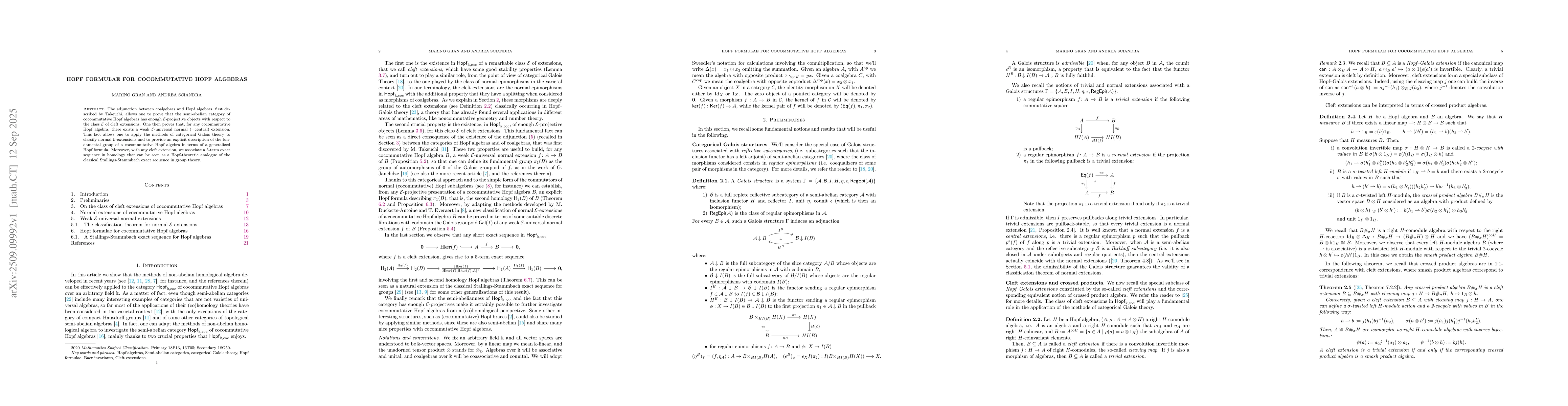 Thumbnail for Hopf formulae for cocommutative Hopf algebras