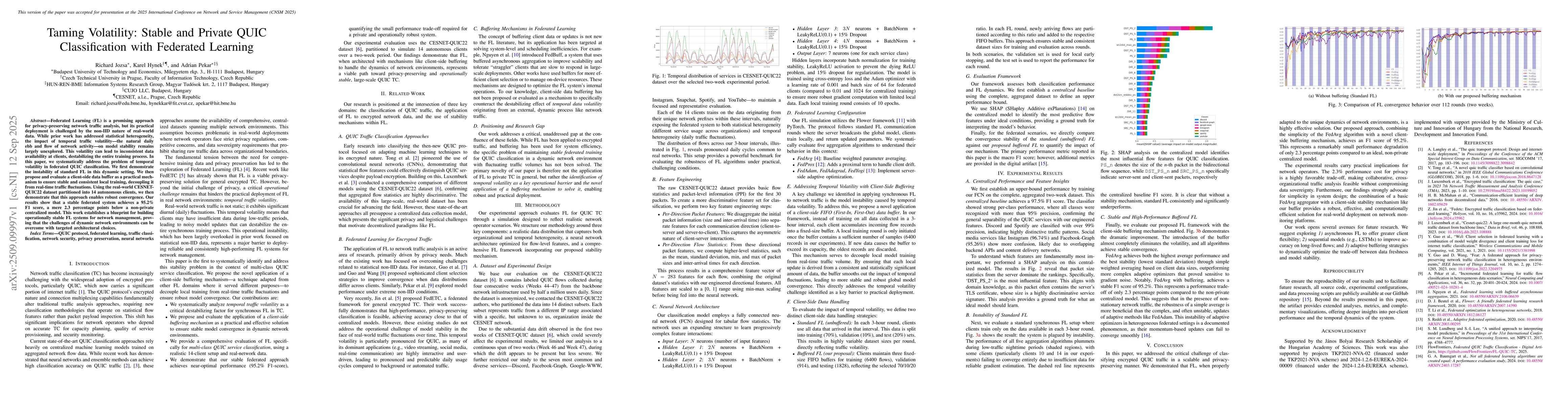 Thumbnail for Taming Volatility: Stable and Private QUIC Classification with Federated
  Learning