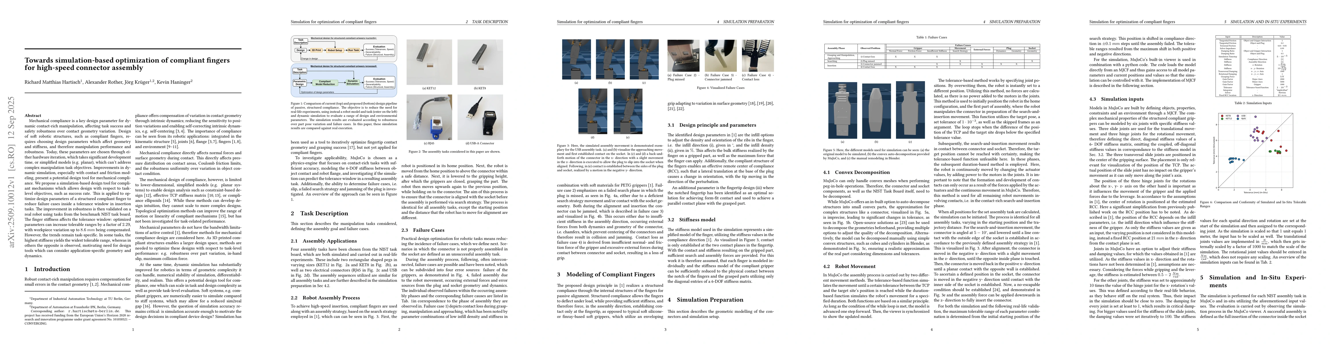 Thumbnail for Towards simulation-based optimization of compliant fingers for
  high-speed connector assembly