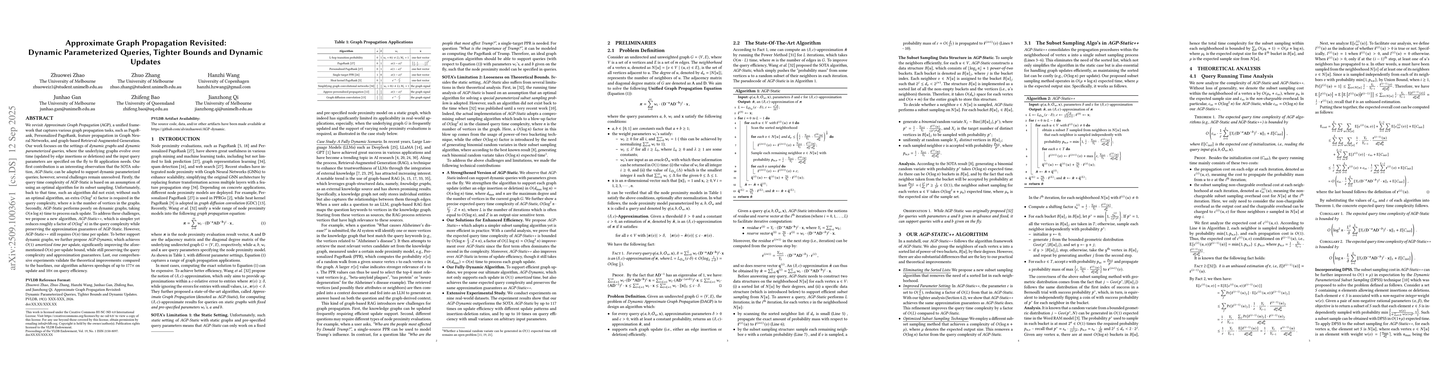 Thumbnail for Approximate Graph Propagation Revisited: Dynamic Parameterized Queries,
  Tighter Bounds and Dynamic Updates