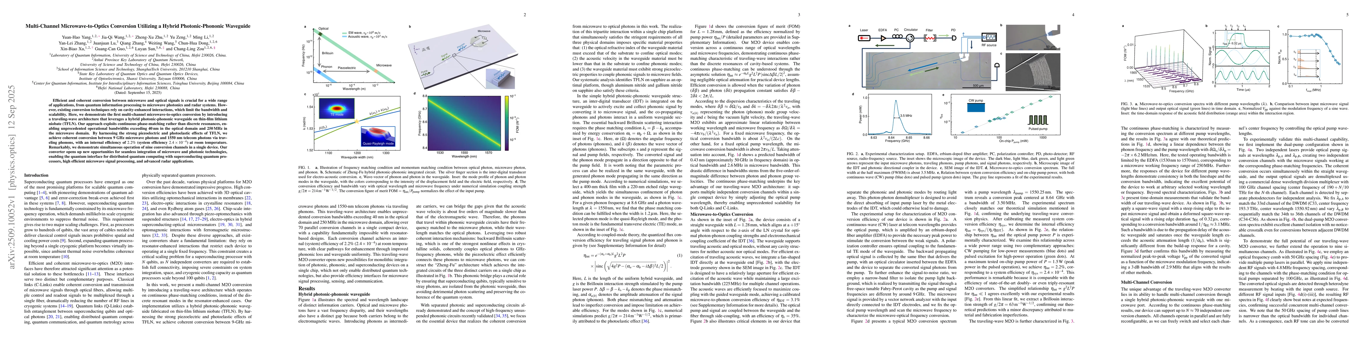 Thumbnail for Multi-Channel Microwave-to-Optics Conversion Utilizing a Hybrid
  Photonic-Phononic Waveguide