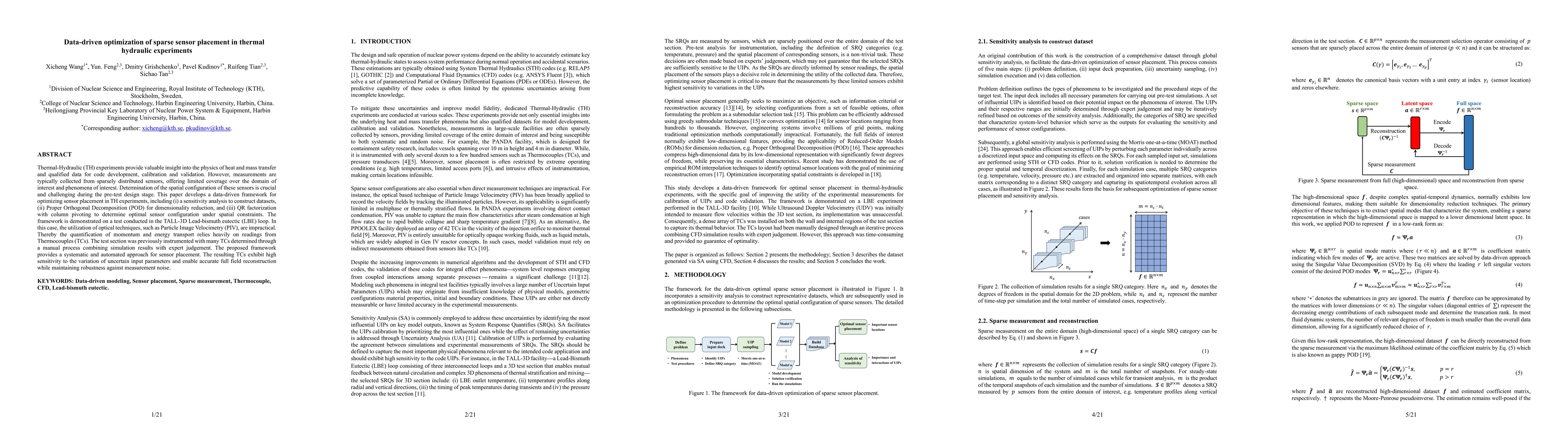 Thumbnail for Data-driven optimization of sparse sensor placement in thermal hydraulic
  experiments