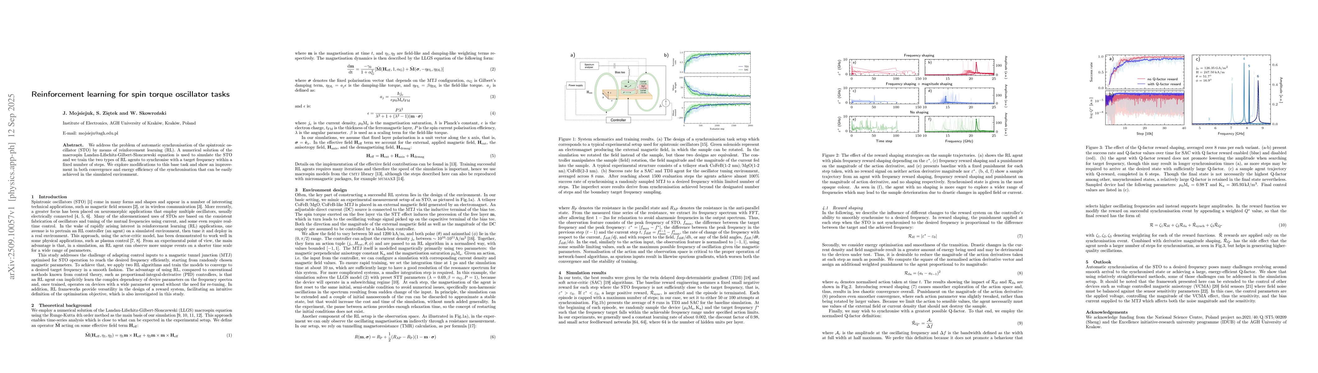 Thumbnail for Reinforcement learning for spin torque oscillator tasks