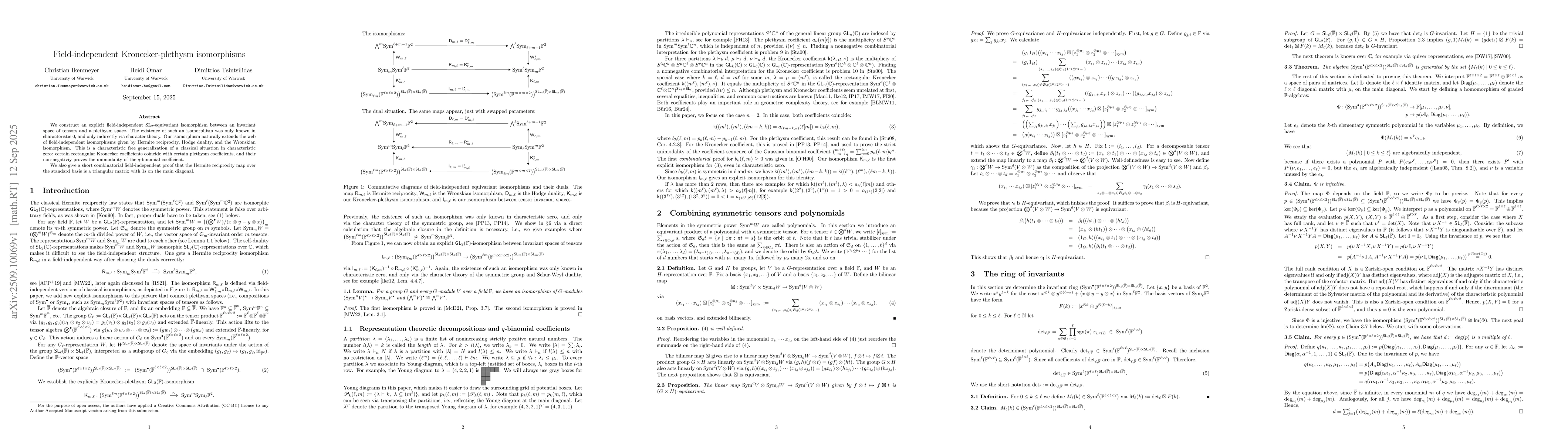 Thumbnail for Field-independent Kronecker-plethysm isomorphisms