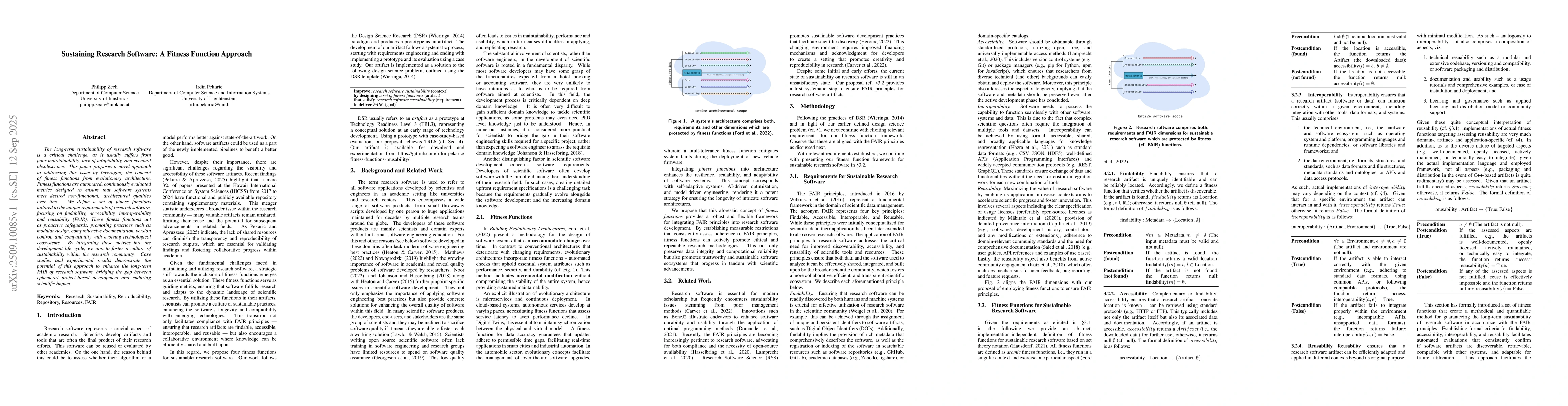 Thumbnail for Sustaining Research Software: A Fitness Function Approach