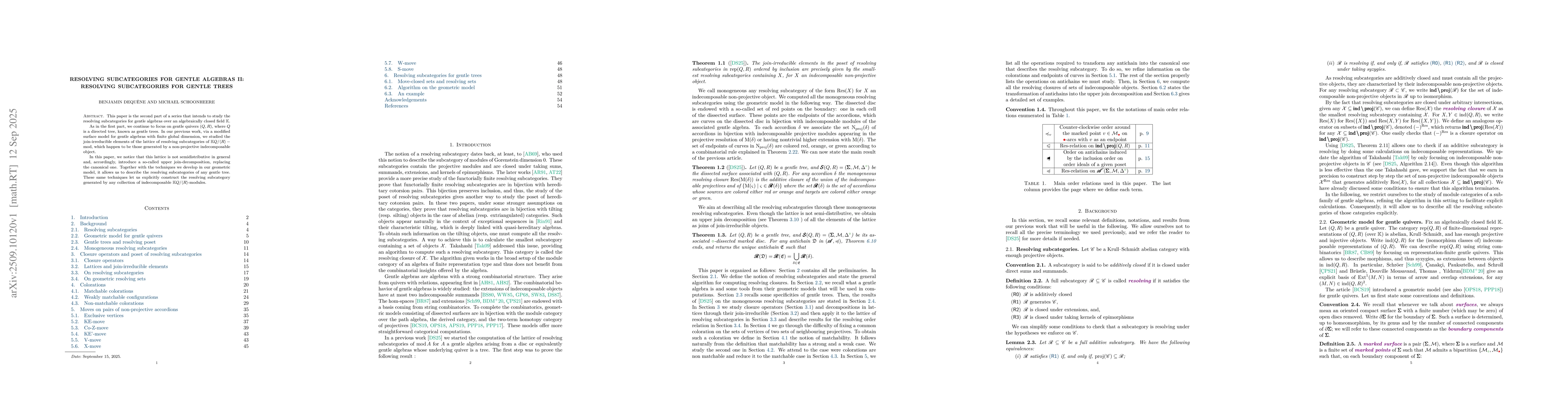 Thumbnail for Resolving subcategories for gentle algebras II: Resolving subcategories
  for gentle trees