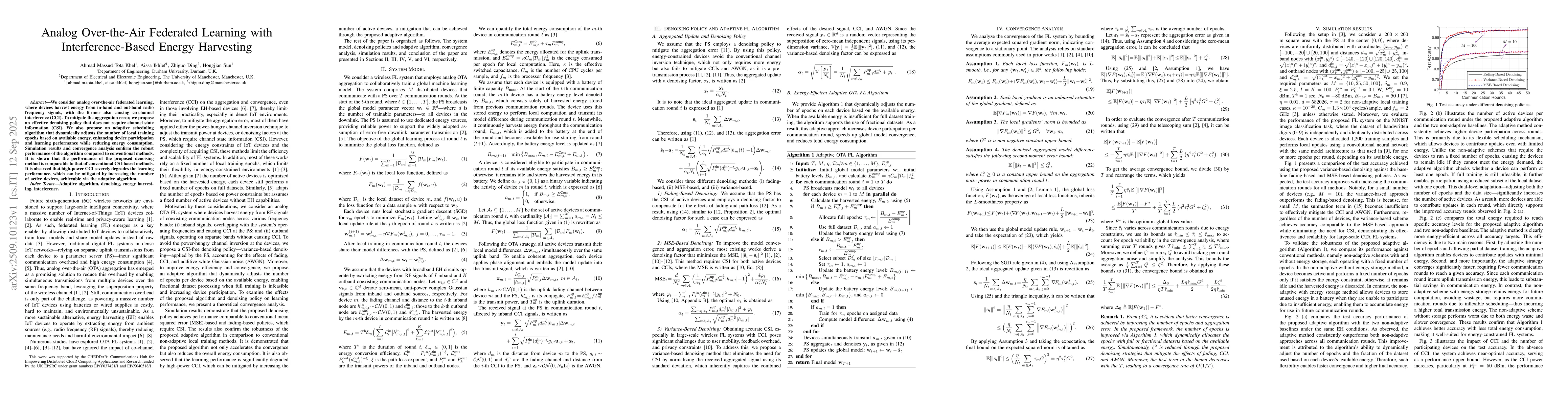 Thumbnail for Analog Over-the-Air Federated Learning with Interference-Based Energy
  Harvesting
