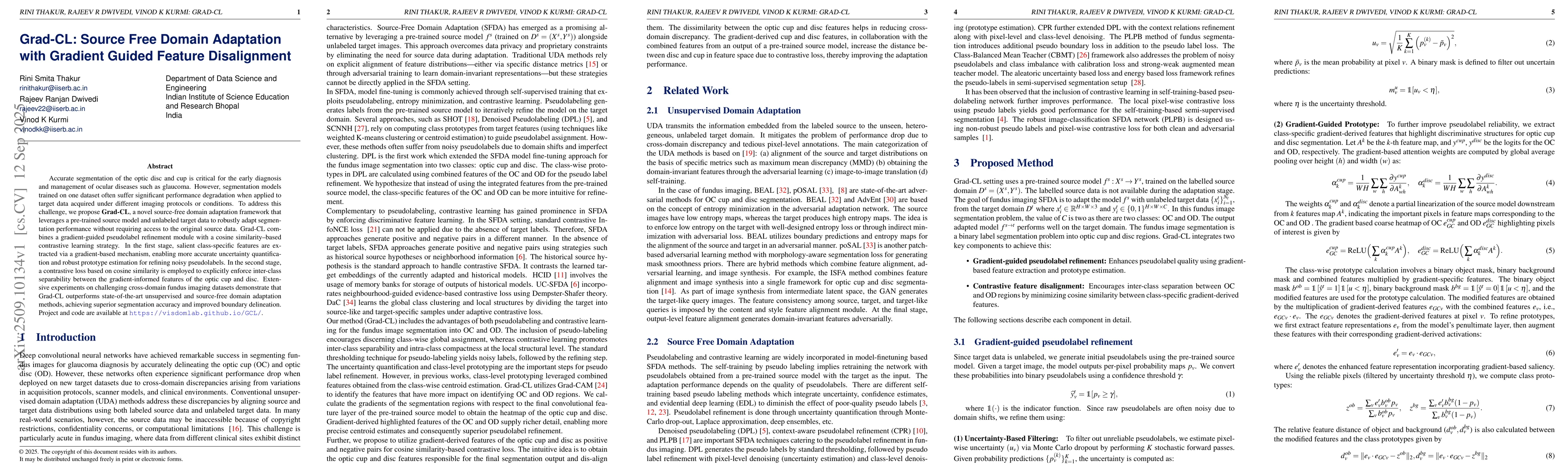 Thumbnail for Grad-CL: Source Free Domain Adaptation with Gradient Guided Feature
  Disalignment