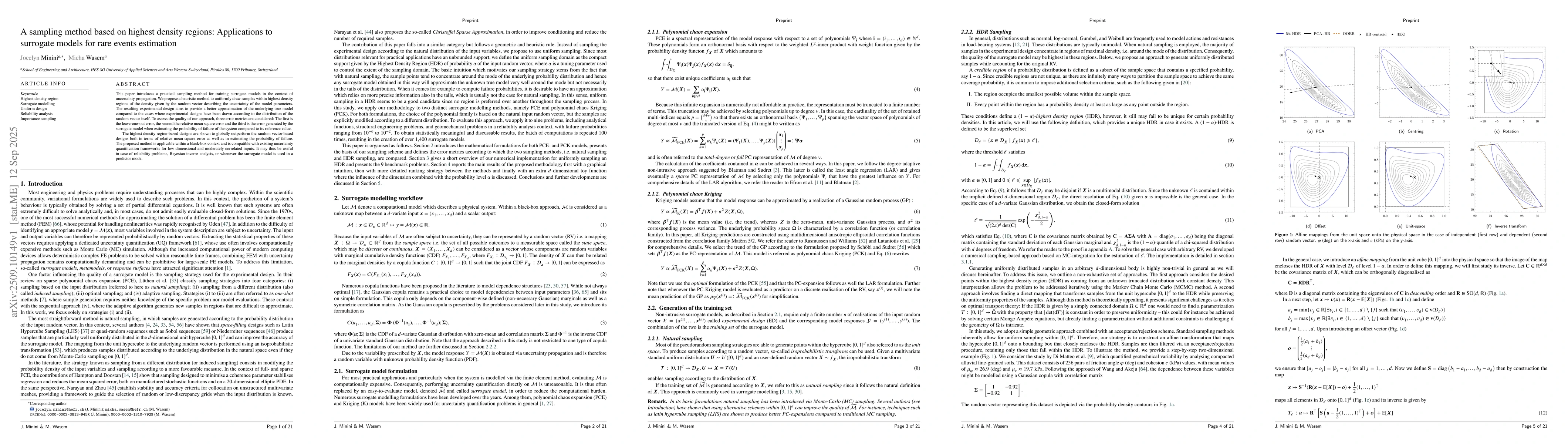 Thumbnail for A sampling method based on highest density regions: Applications to
  surrogate models for rare events estimation