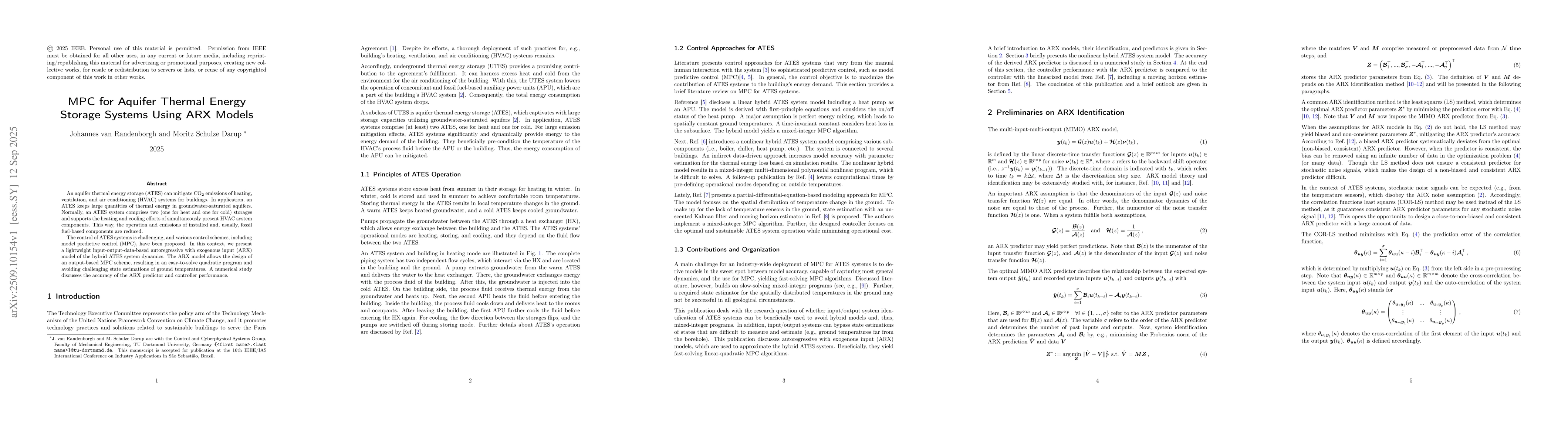 Thumbnail for MPC for Aquifer Thermal Energy Storage Systems Using ARX Models