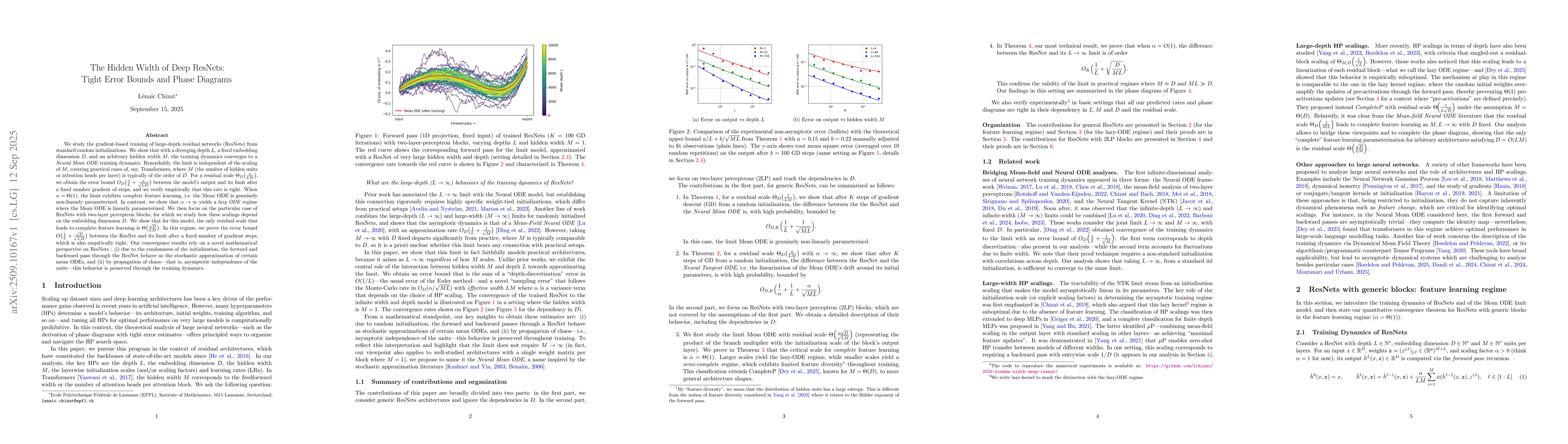 Thumbnail for The Hidden Width of Deep ResNets: Tight Error Bounds and Phase Diagrams