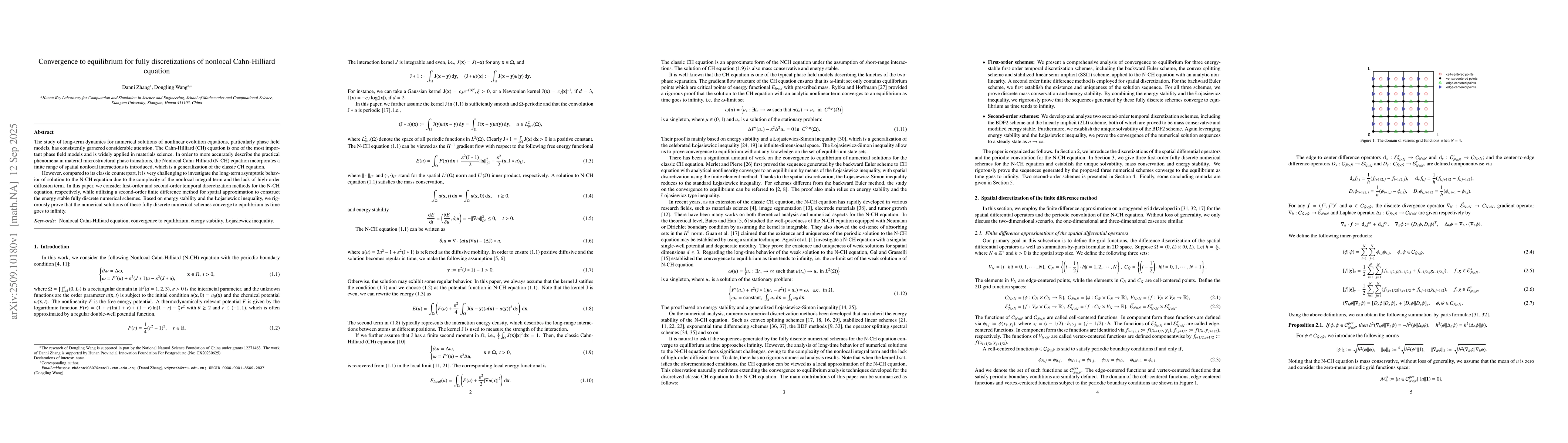 Thumbnail for Convergence to equilibrium for fully discretizations of nonlocal
  Cahn-Hilliard equation