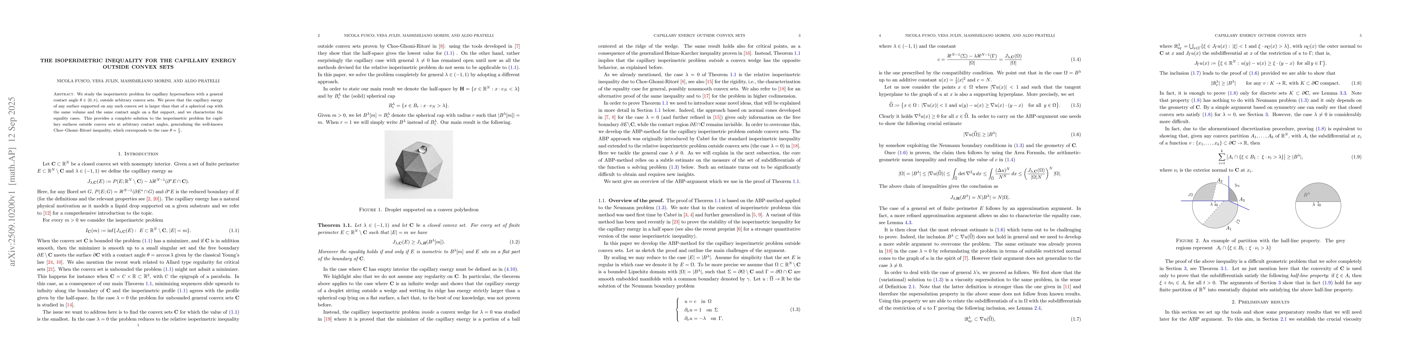 Thumbnail for The isoperimetric inequality for the capillary energy outside convex
  sets