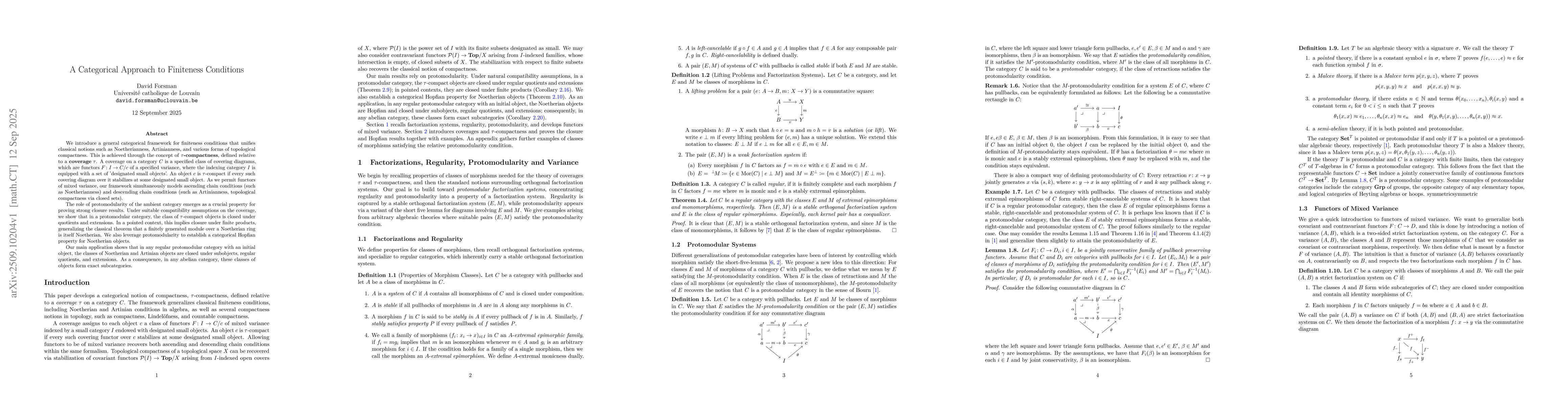 Thumbnail for A Categorical Approach to Finiteness Conditions