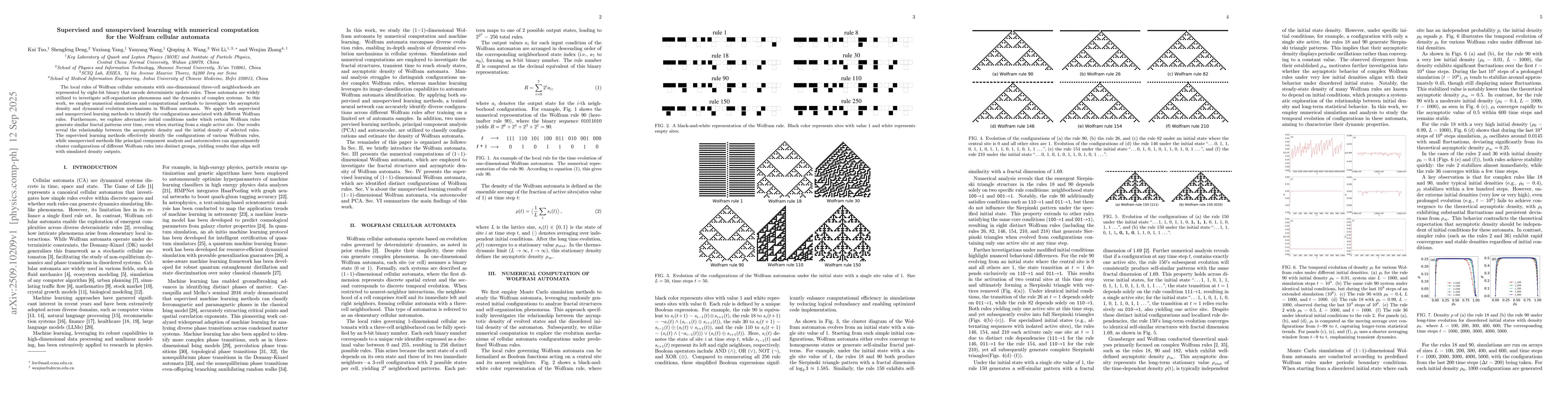 Thumbnail for Supervised and unsupervised learning with numerical computation for the
  Wolfram cellular automata