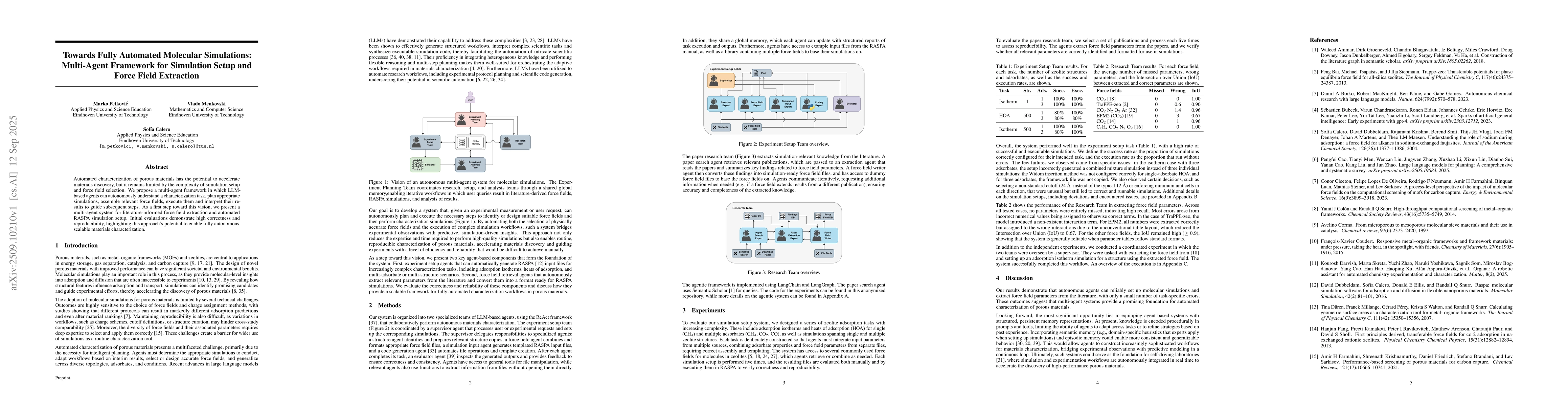 Thumbnail for Towards Fully Automated Molecular Simulations: Multi-Agent Framework for
  Simulation Setup and Force Field Extraction