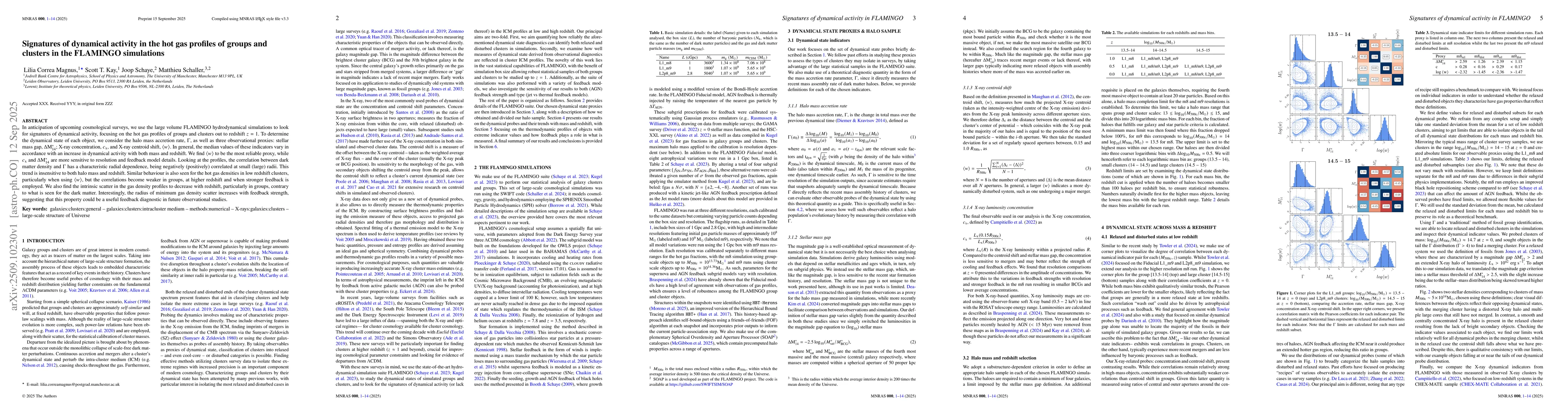 Thumbnail for Signatures of dynamical activity in the hot gas profiles of groups and
  clusters in the FLAMINGO simulations