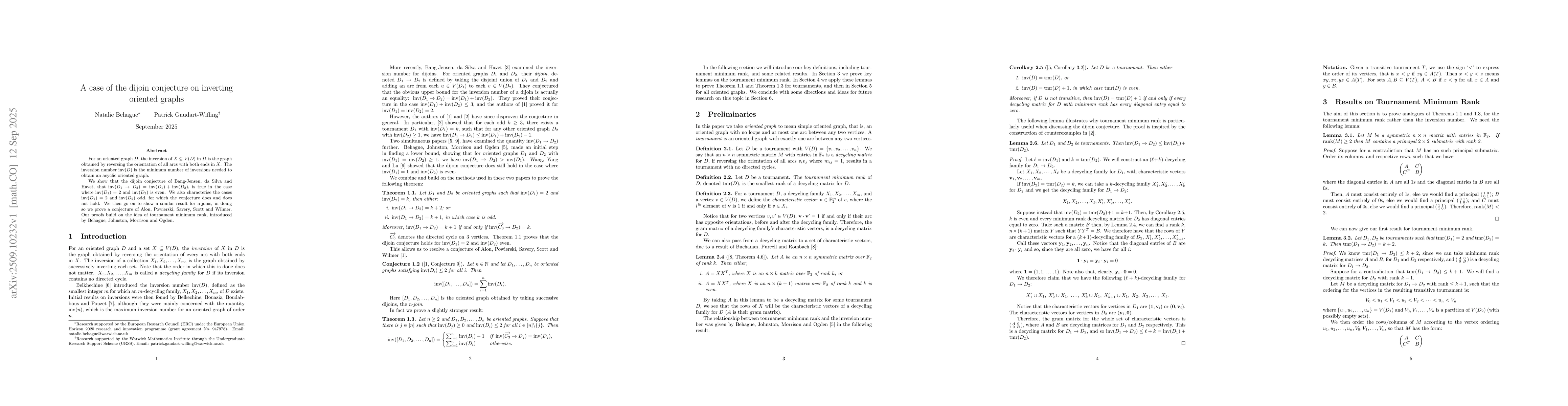 Thumbnail for A case of the dijoin conjecture on inverting oriented graphs