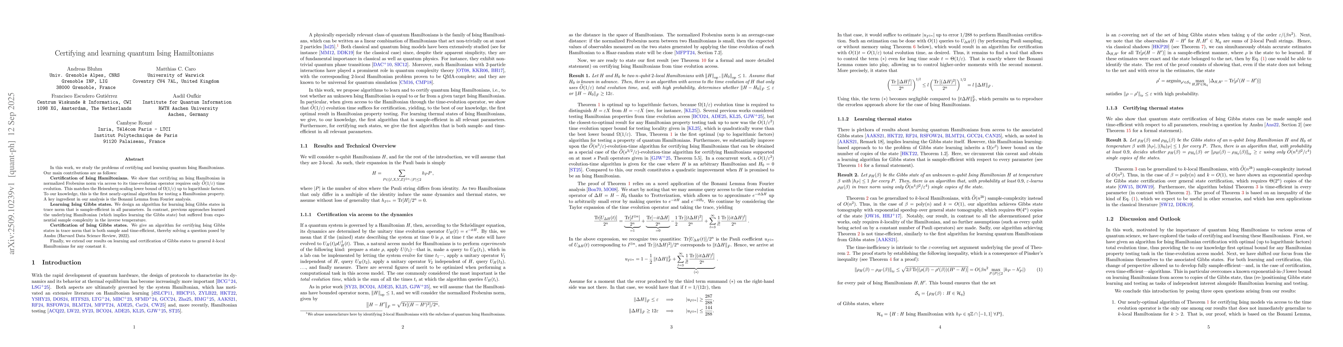 Thumbnail for Certifying and learning quantum Ising Hamiltonians