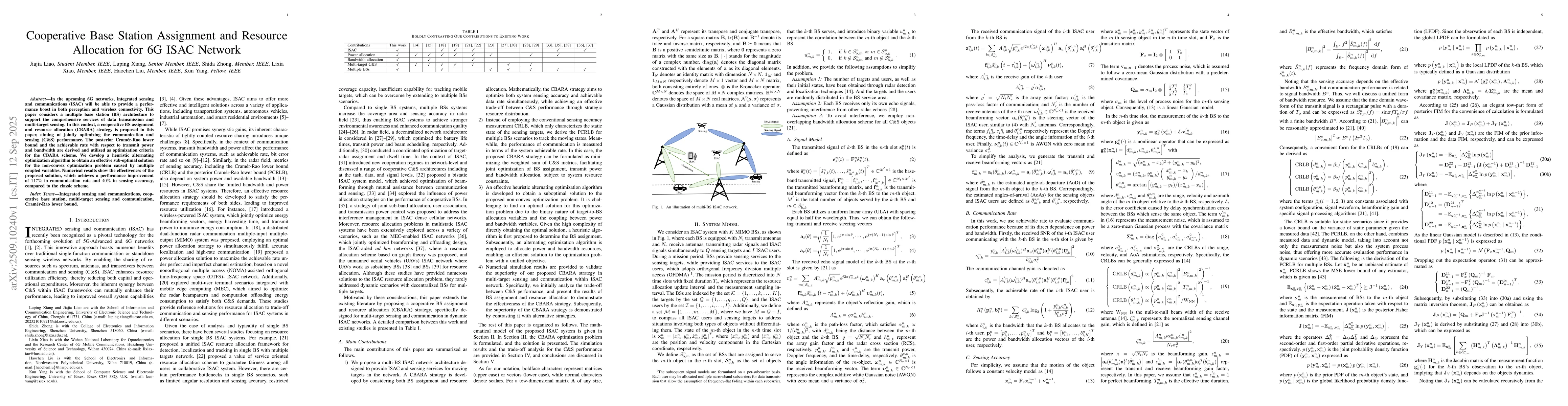 Thumbnail for Cooperative Base Station Assignment and Resource Allocation for 6G ISAC
  Network