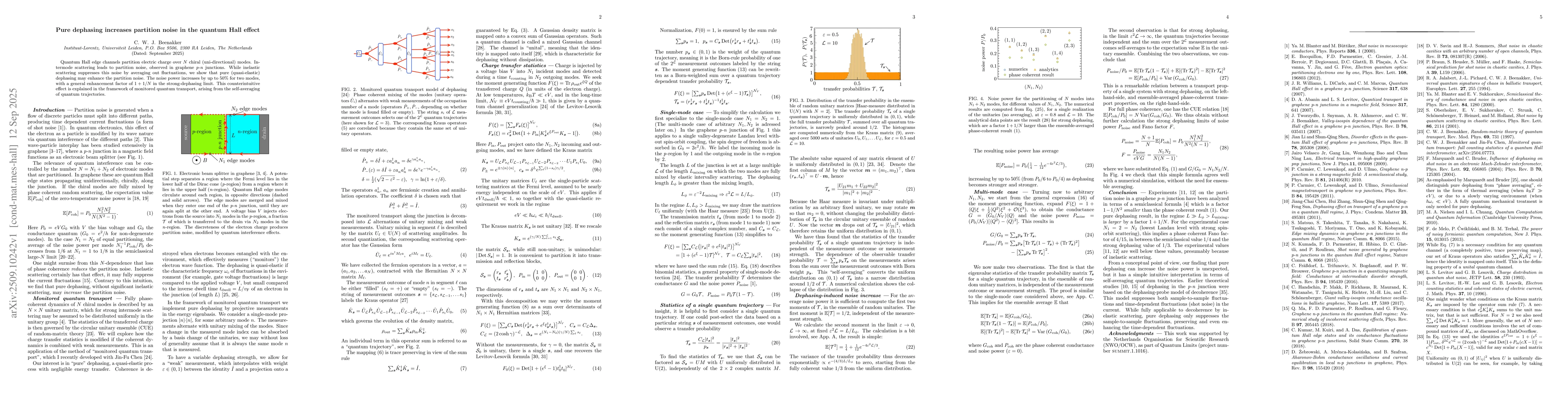Thumbnail for Pure dephasing increases partition noise in the quantum Hall effect