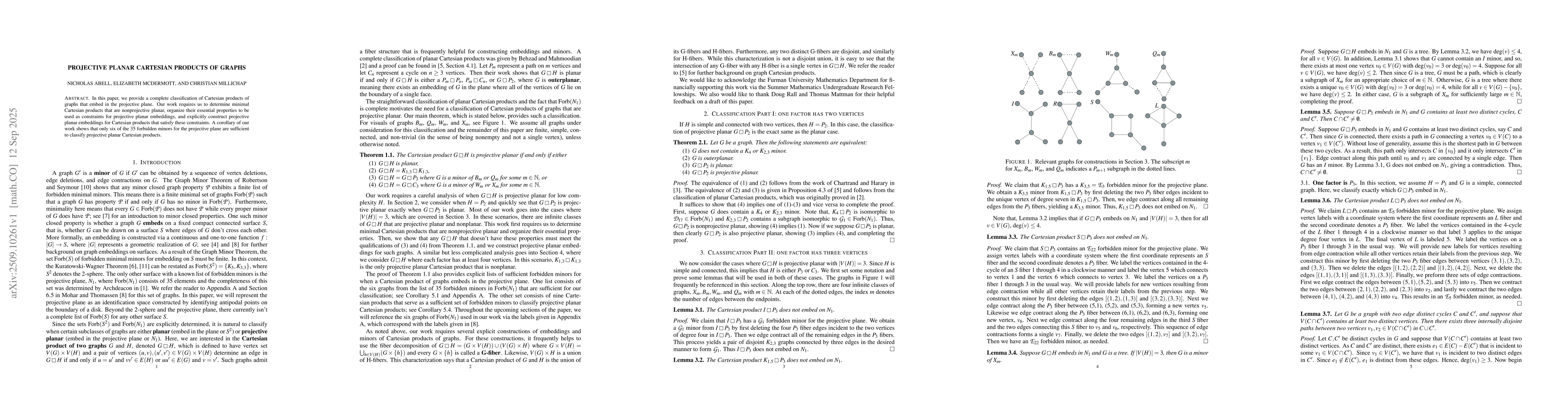 Thumbnail for Projective Planar Cartesian Products of Graphs