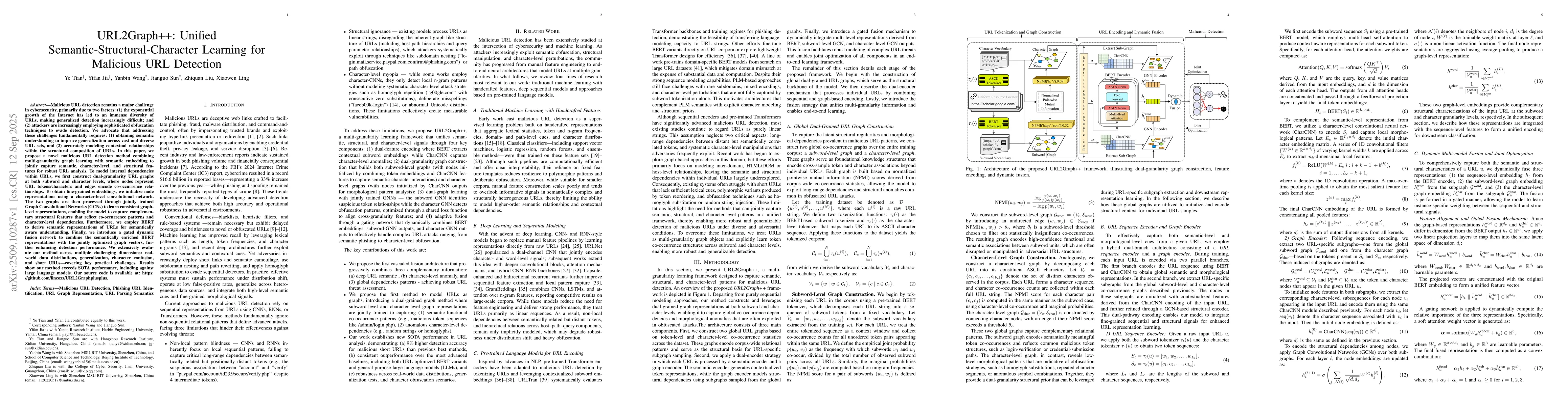 Thumbnail for URL2Graph++: Unified Semantic-Structural-Character Learning for
  Malicious URL Detection