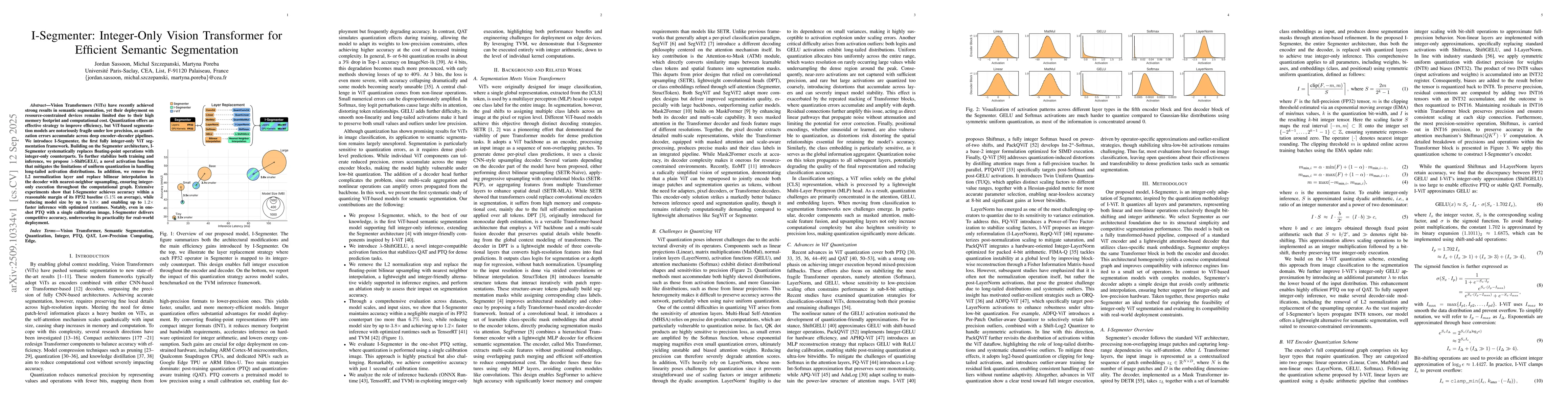 Thumbnail for I-Segmenter: Integer-Only Vision Transformer for Efficient Semantic
  Segmentation