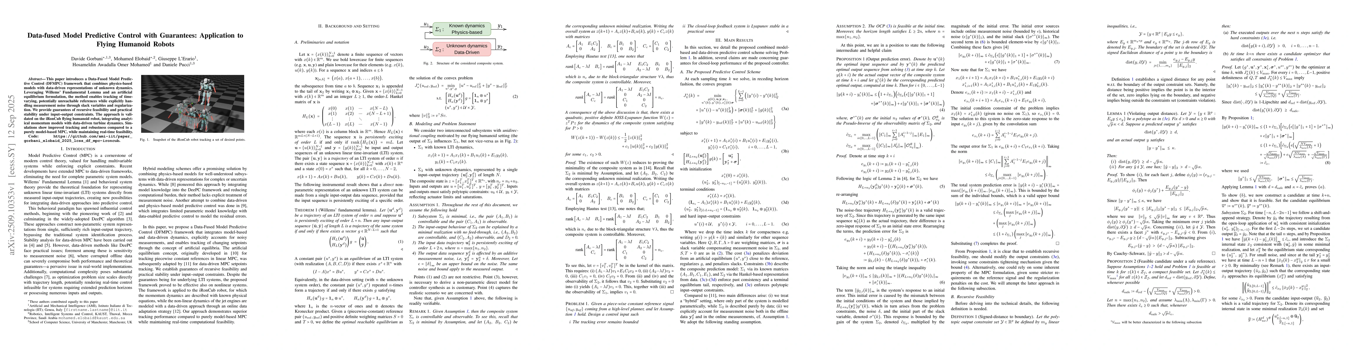 Thumbnail for Data-fused Model Predictive Control with Guarantees: Application to
  Flying Humanoid Robots