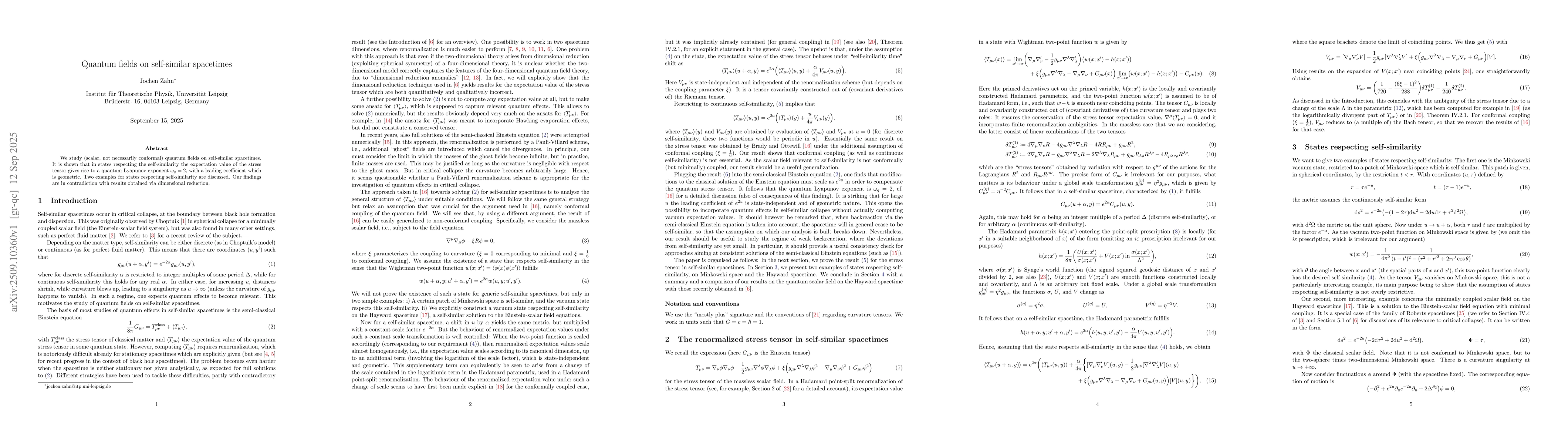 Thumbnail for Quantum fields on self-similar spacetimes