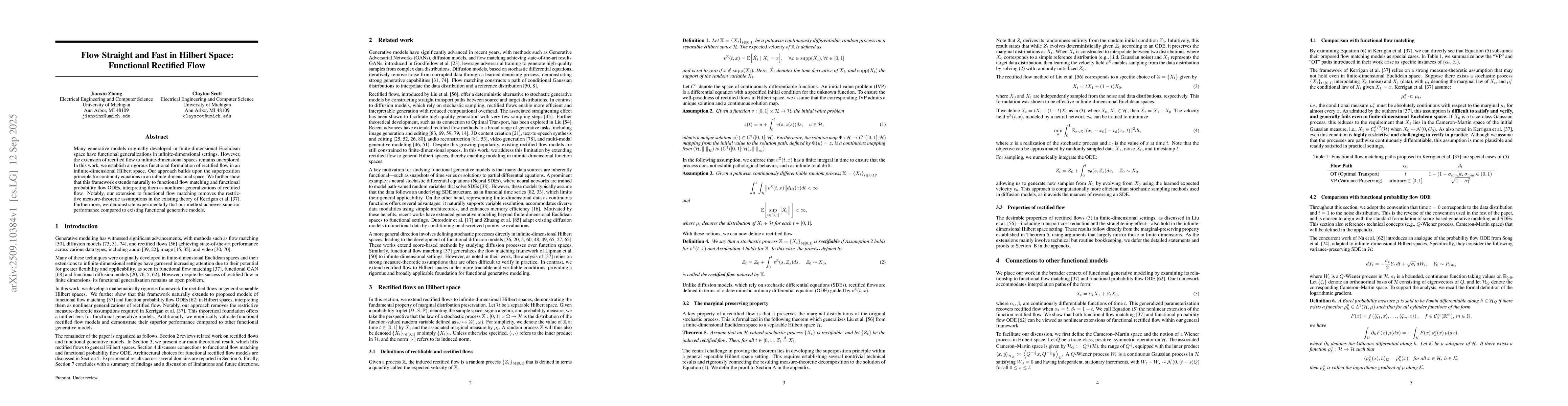 Thumbnail for Flow Straight and Fast in Hilbert Space: Functional Rectified Flow
