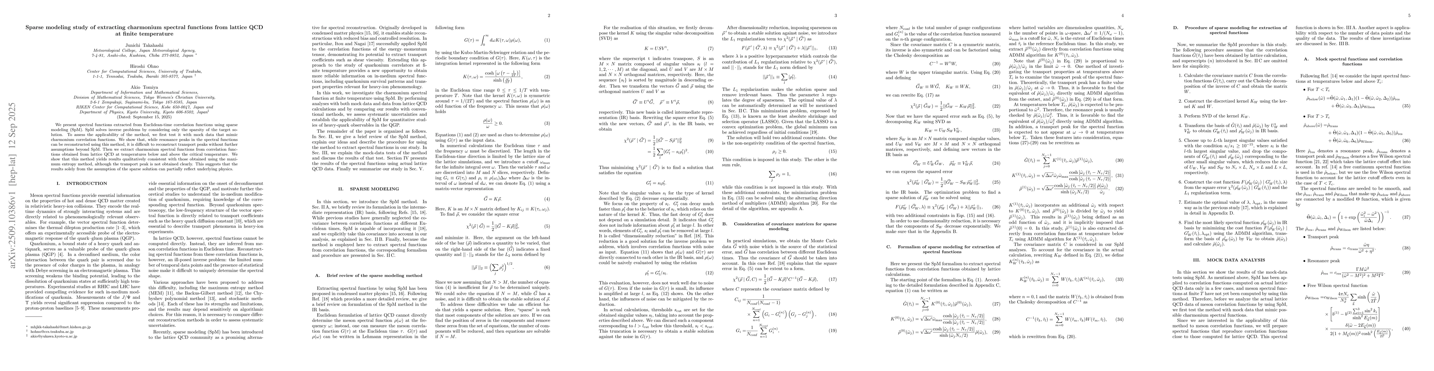 Thumbnail for Sparse modeling study of extracting charmonium spectral functions from
  lattice QCD at finite temperature
