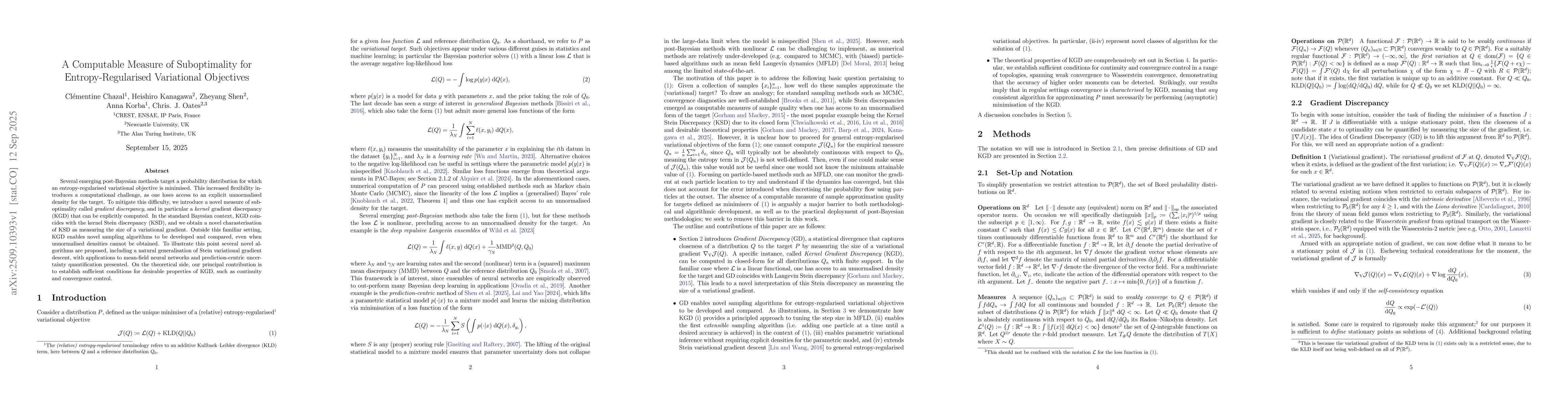 Thumbnail for A Computable Measure of Suboptimality for Entropy-Regularised
  Variational Objectives