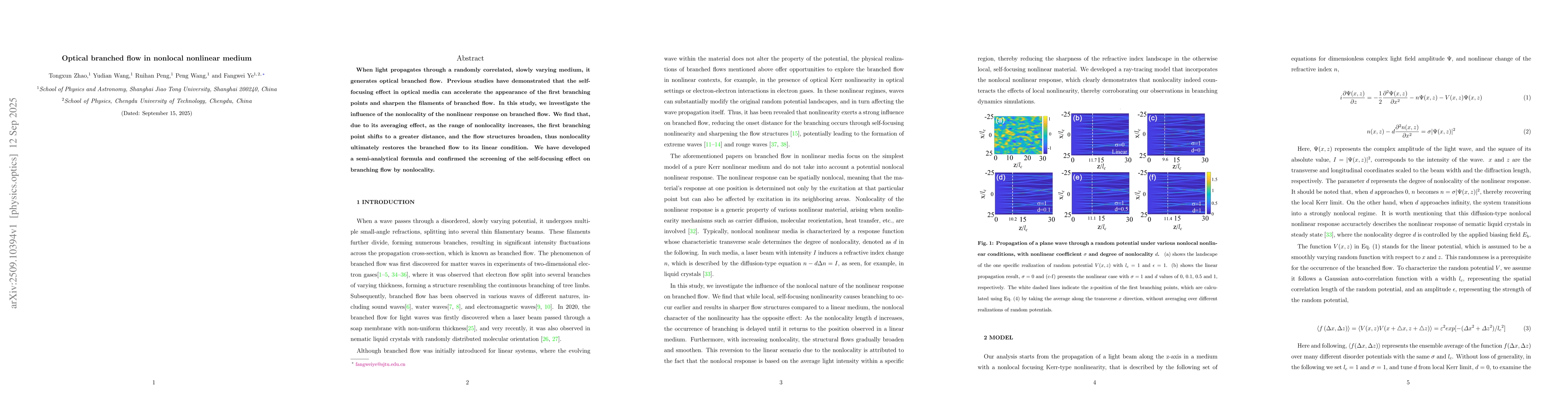 Thumbnail for Optical branched flow in nonlocal nonlinear medium