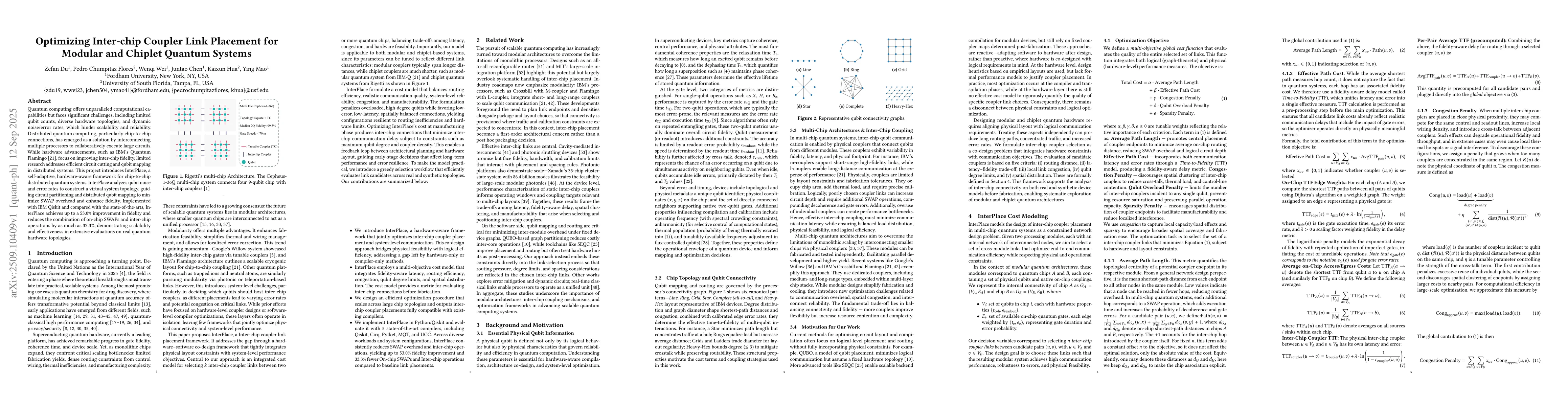 Thumbnail for Optimizing Inter-chip Coupler Link Placement for Modular and Chiplet
  Quantum Systems