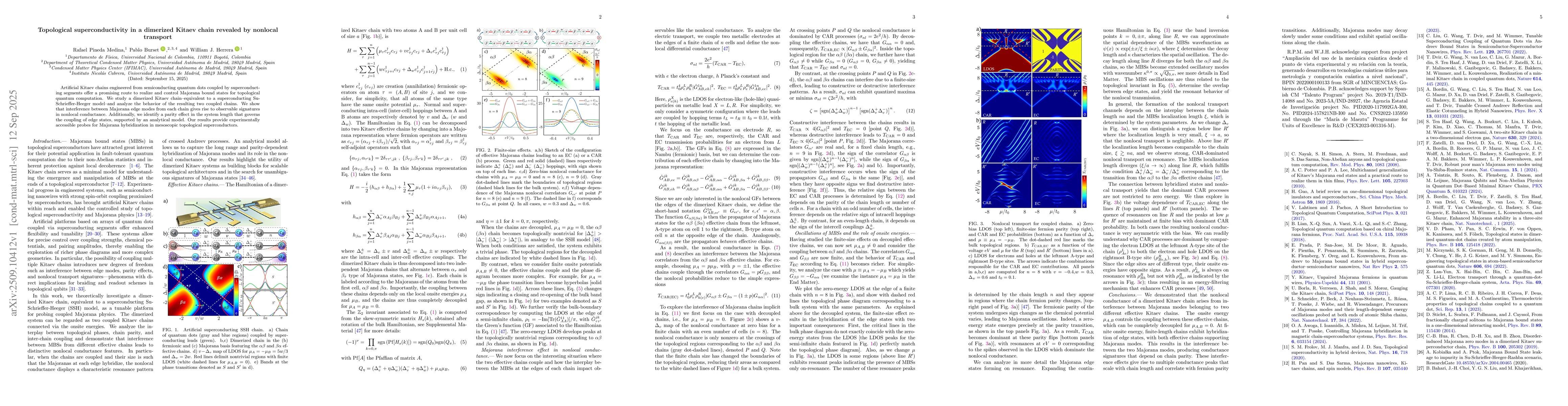 Thumbnail for Topological superconductivity in a dimerized Kitaev chain revealed by
  nonlocal transport