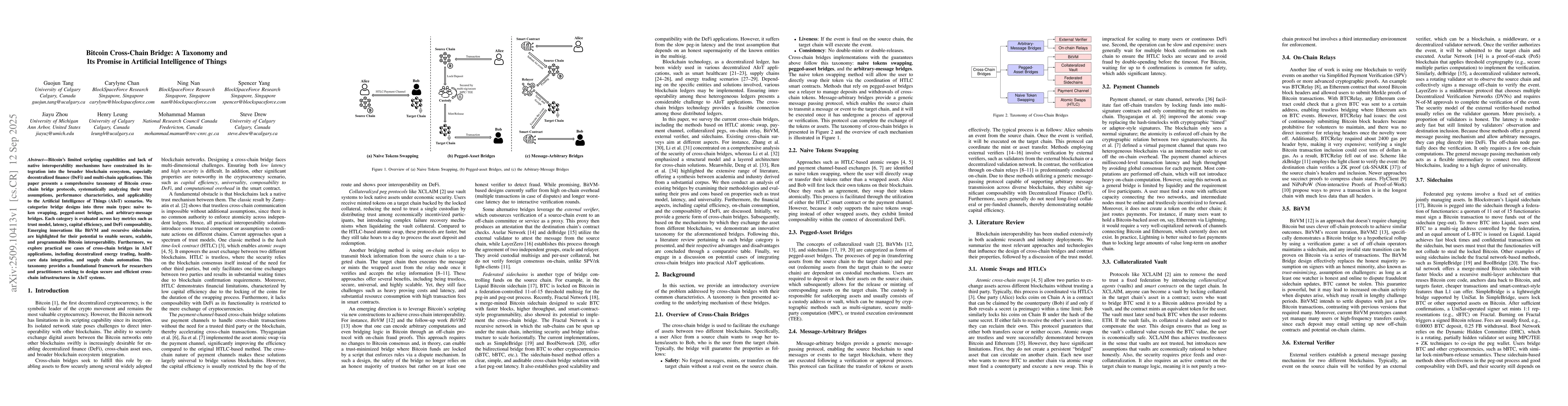 Thumbnail for Bitcoin Cross-Chain Bridge: A Taxonomy and Its Promise in Artificial
  Intelligence of Things