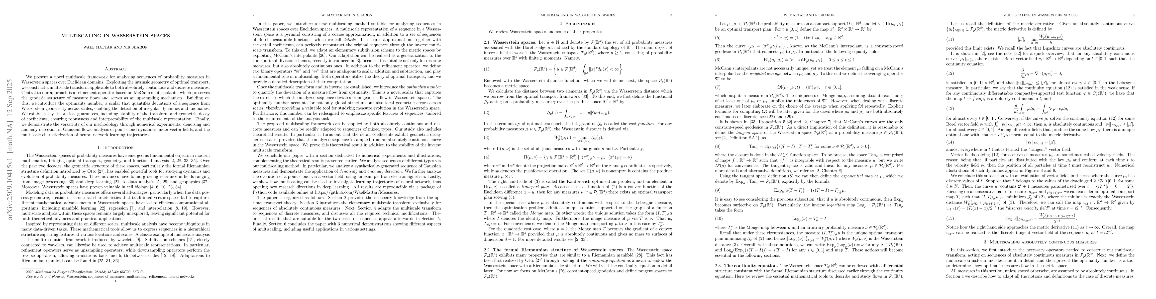 Thumbnail for Multiscaling in Wasserstein Spaces