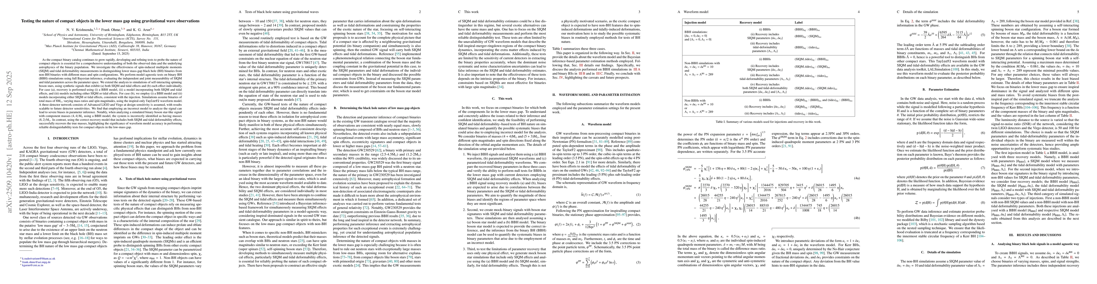 Thumbnail for Testing the nature of compact objects in the lower mass gap using
  gravitational wave observations