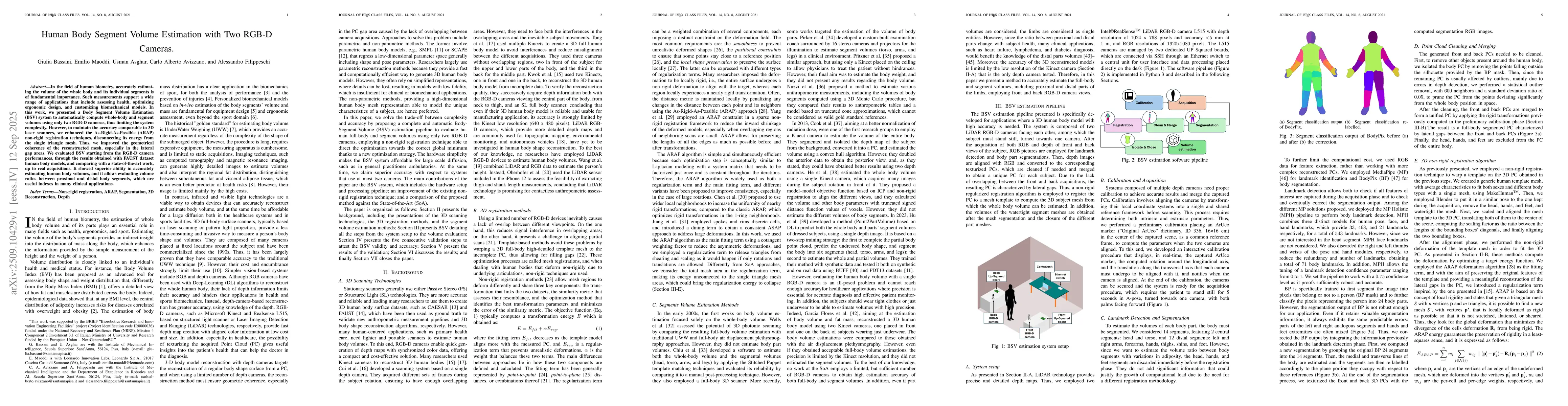 Thumbnail for Human Body Segment Volume Estimation with Two RGB-D Cameras
