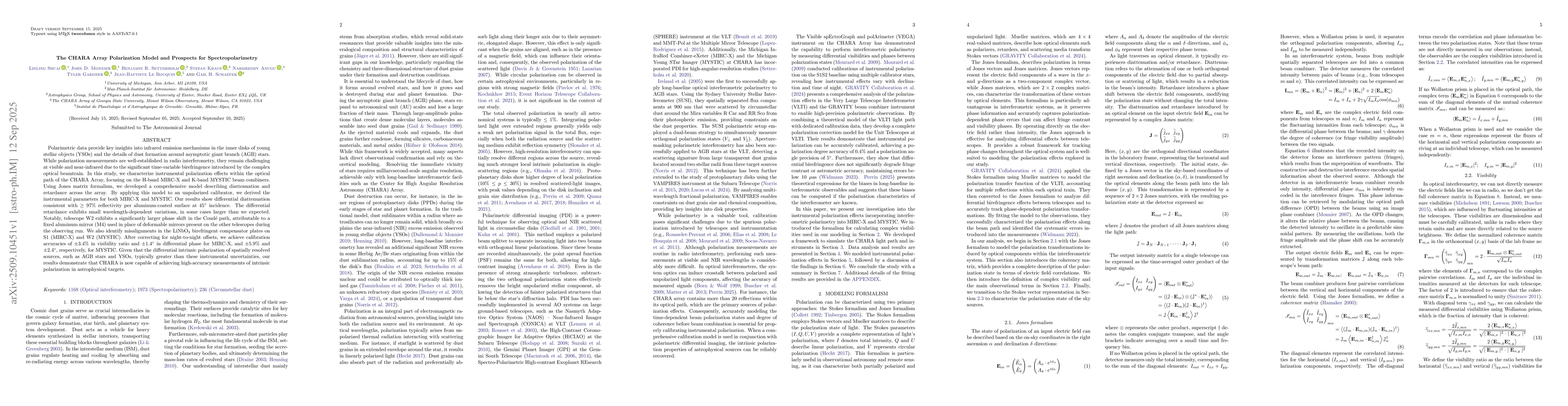 Thumbnail for The CHARA Array Polarization Model and Prospects for Spectropolarimetry